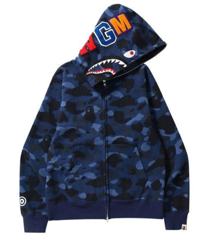 ABC CAMO SHARK FULL ZIP HOODIE 'Blue'
