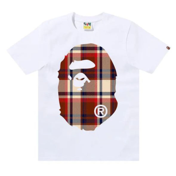 BAPE A Bathing Ape Check Head Tee