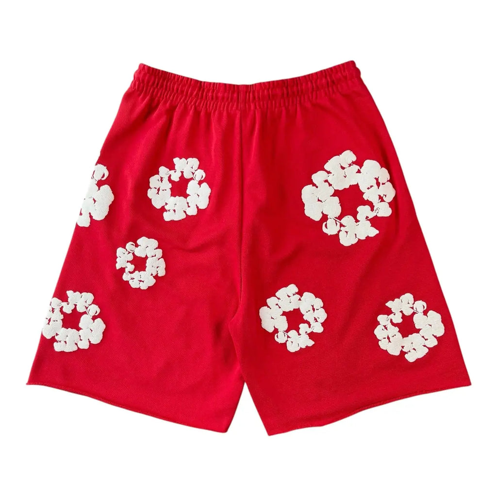 Denim Tears The Cotton Wreath Shorts 'Red'