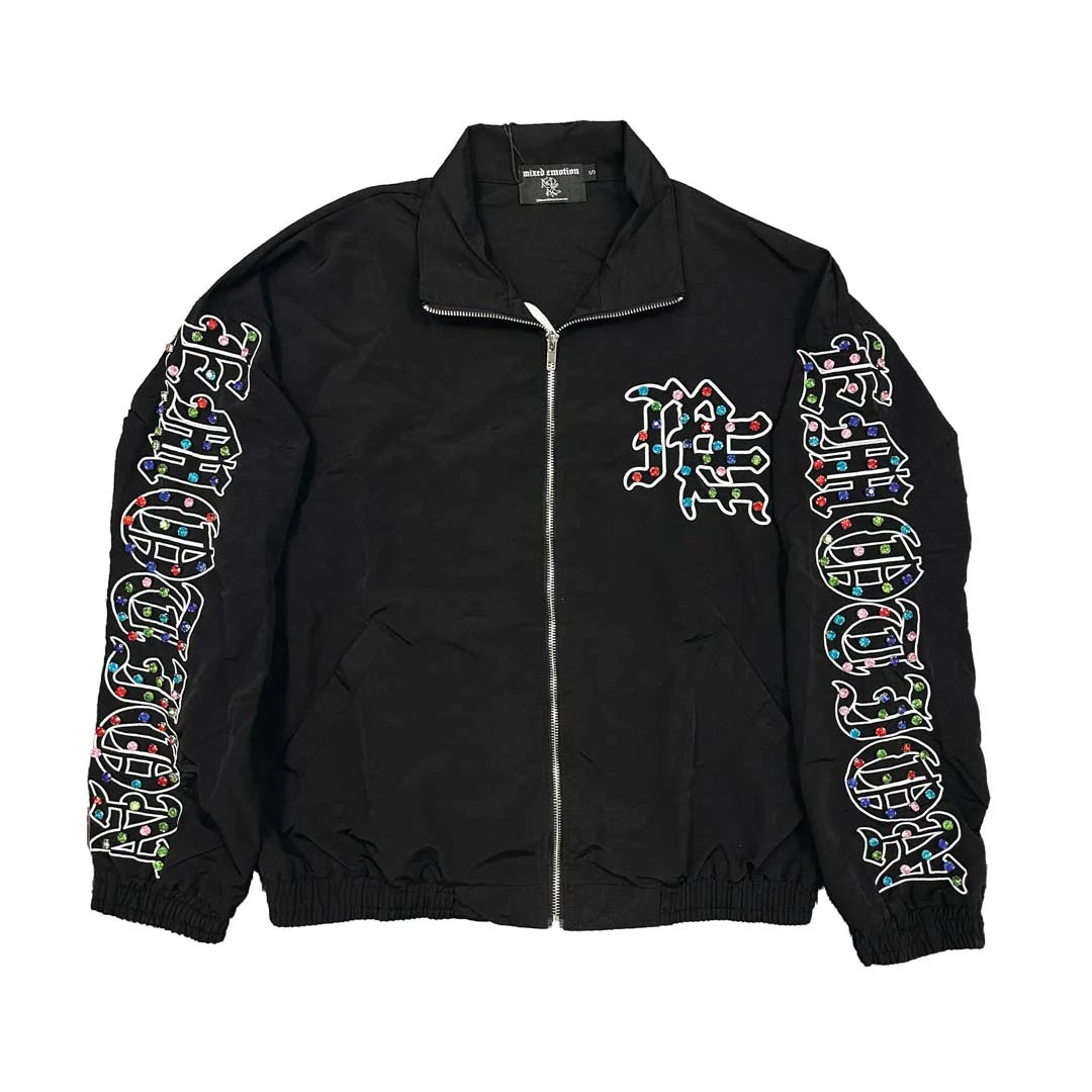 Mixed Emotions Rhinestone Nylon Jacket