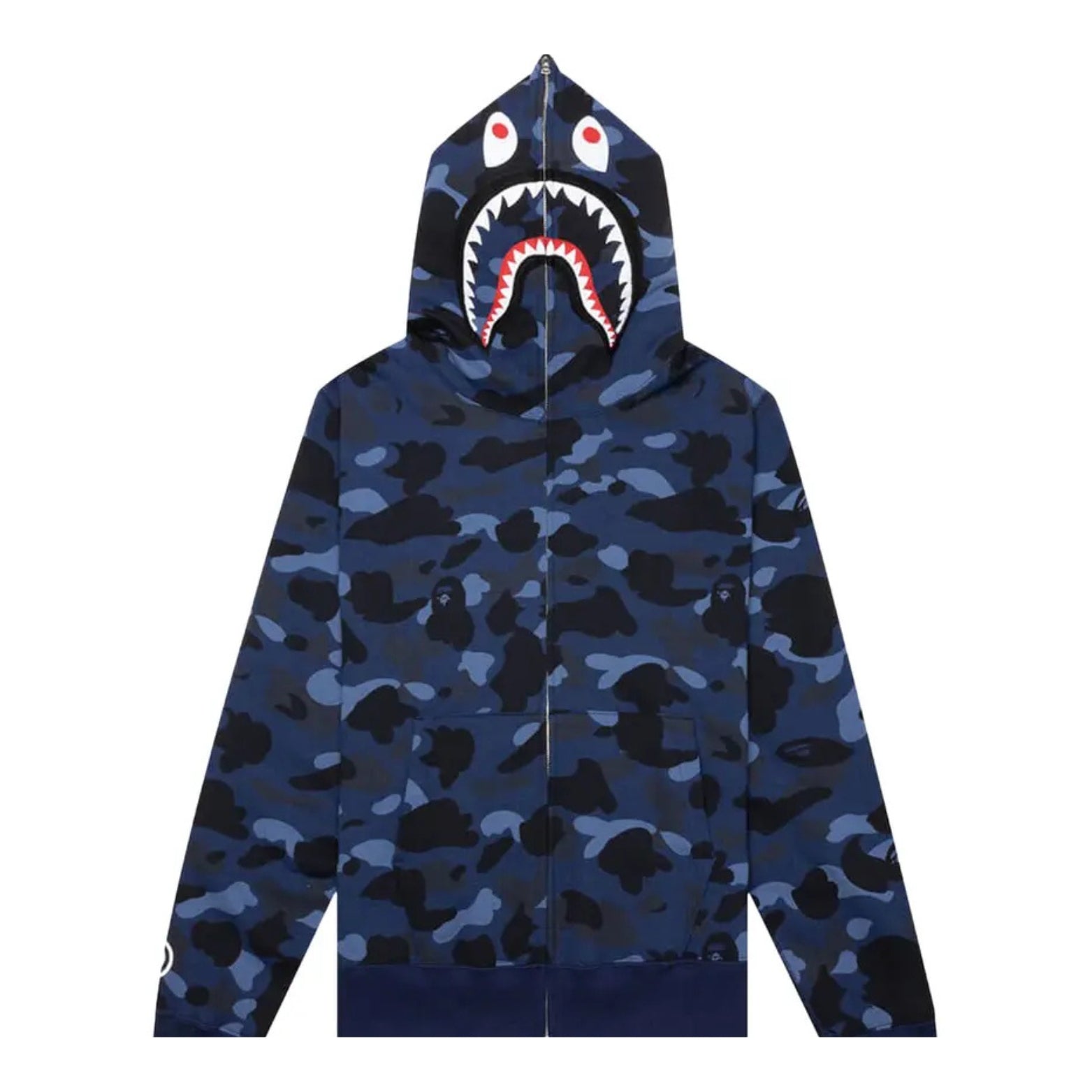 BAPE Color Camo Detachable Shark Full Zip Hoodie 'Blue'