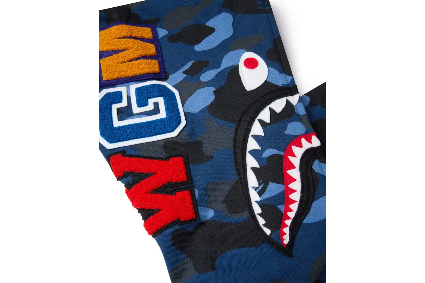 BAPE Color Camo Detachable Shark Full Zip Hoodie 'Blue'