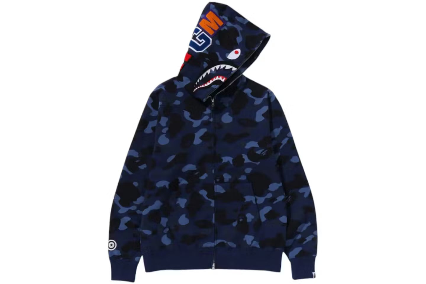 BAPE Color Camo Detachable Shark Full Zip Hoodie 'Blue'