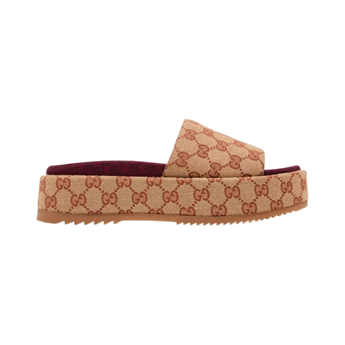 Gucci Wmns GG Slide Sandal 'Monogram - Beige Brick Red'
