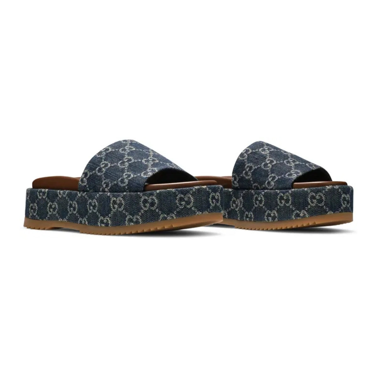 Gucci Wmns Platform Slide Sandal 'Allover GG Denim'