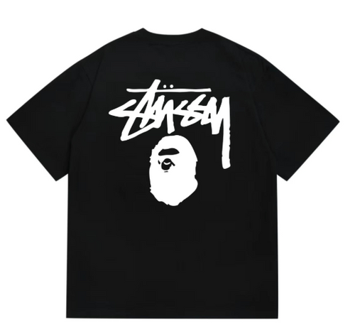Stüssy x BAPE T-Shirt 'Black'